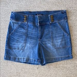 High waisted stretch jean shorts
